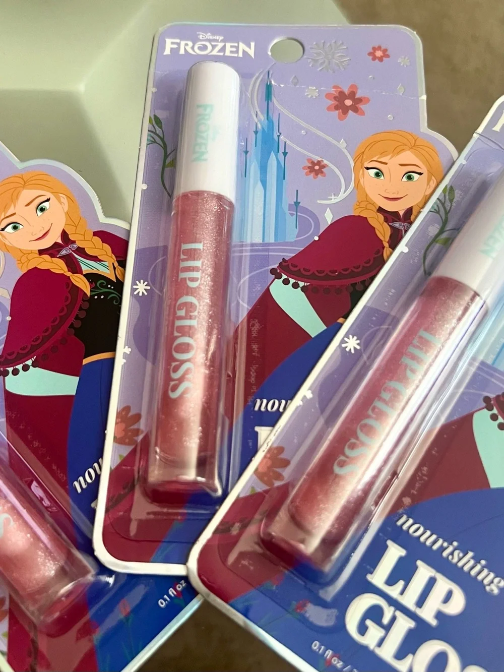 3 Disney Frozen Pink Shimmer Lip Gloss - Pink Packaging